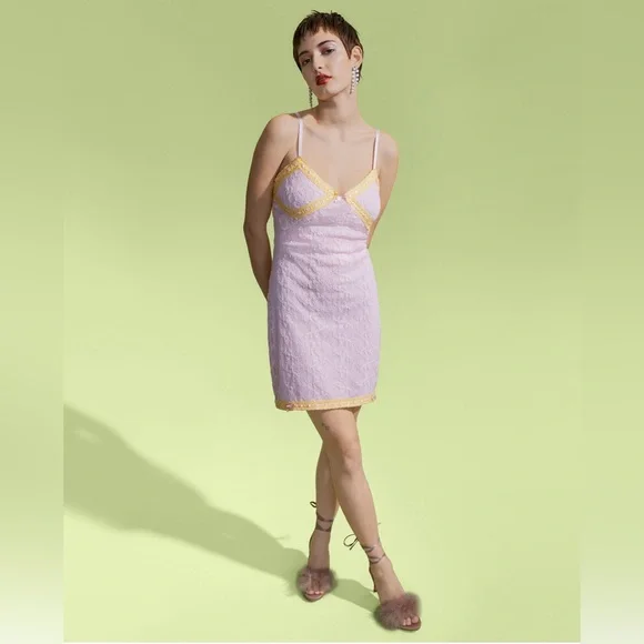 BETSEY JOHNSON Olivia Embroidered Mini Dress L NWT